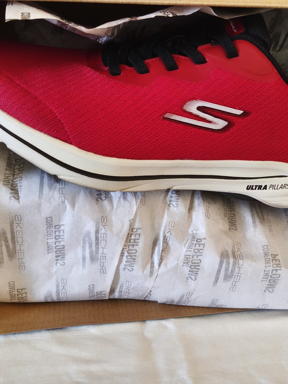 Skechers Men’s Red Gowalk Slip-ins Athletic Sneaker